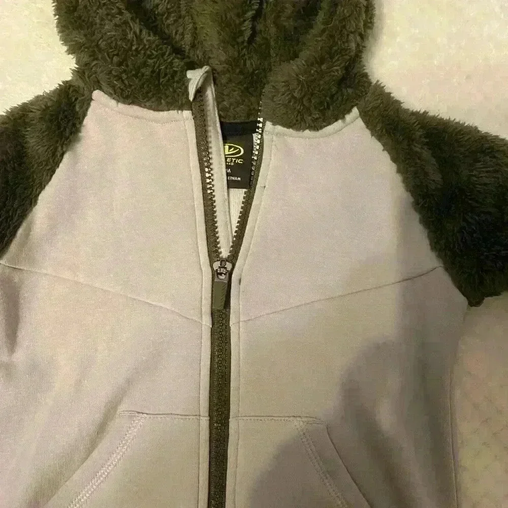 Toddler boys sweatshirt hoodie jacket in gray & dark green NWT size 18 months
